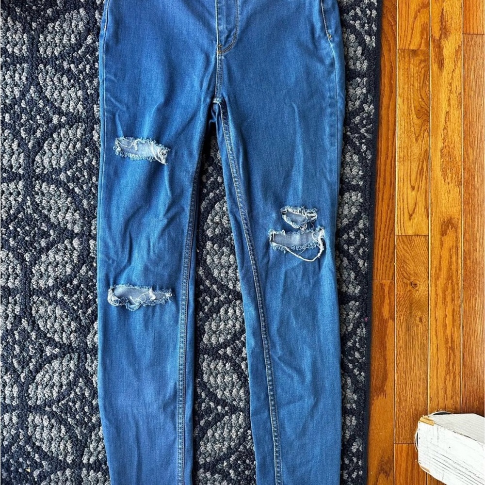 Women's Blue Distressed Jeans